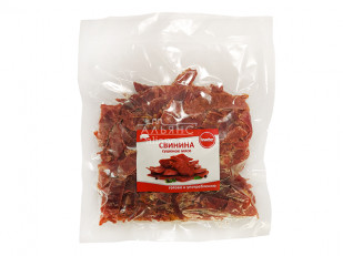 Рыцарское мясо лось: Свинина вяленая (строганина)