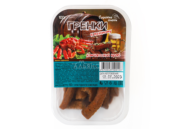 Сурские гренки Камчатский краб (100 гр) в Костроме