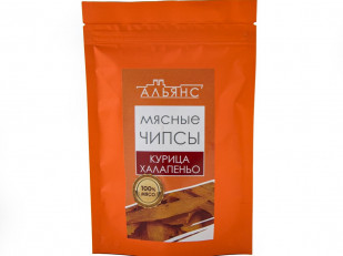 Весовой сыр со вкусом АДЖИКИ: Мясо (АЛЬЯНС) вяленое курица с халапеньо (50 гр)